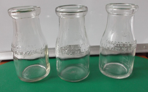 Juego De 3 Envases Antiguos De Leche