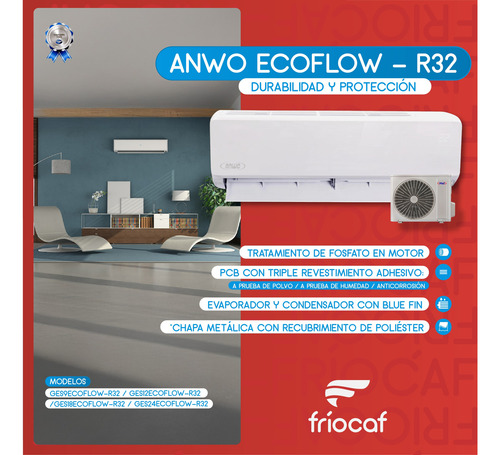 Aire Acondicionado Split Muro 9.000 Btu Inverter R32 Ecoflow
