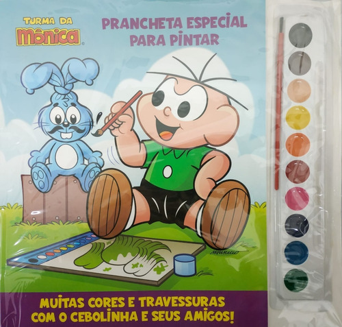 Revista/prancheta Para Colorir Com Aquarela Turma Da Mônica