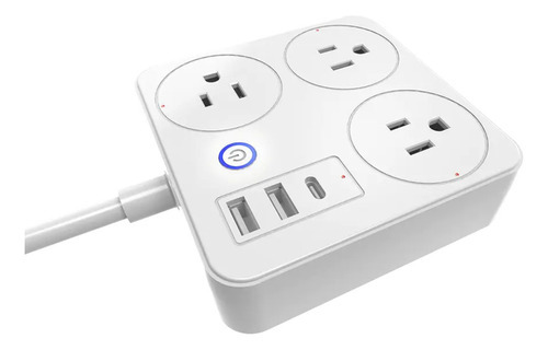 Multitoma Wifi Inteligente Alexa Con Puerto Usb Power Strip Color Blanco