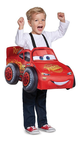 Disfraz 3d Para Niños Rayo Mcqueen Cars Talla Única