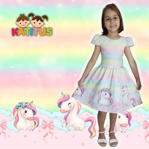 Vestido Infantil Princesa dos Unicórnios