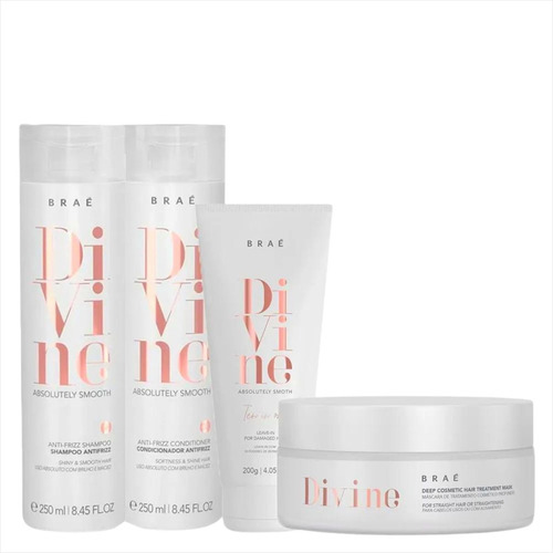 Kit Braé Divine Antifrizz Shampoo+cond+masc+leave-in