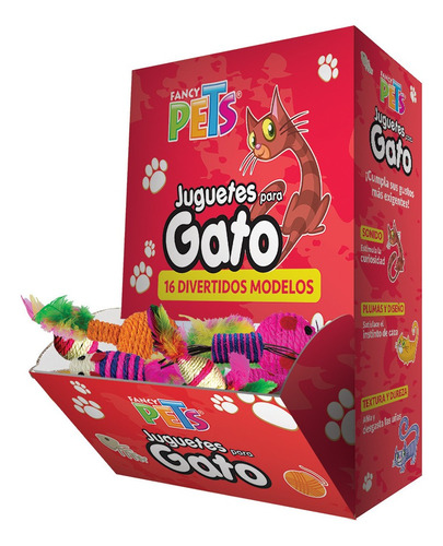 Caja 48 Juguetes Para Gato Diferente Modelos Y Colores Fancy