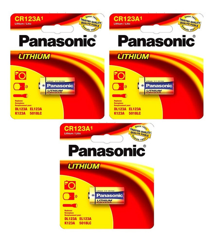 Cr123 Panasonic Cr123a No Recargable Litio 3v - 3 Piezas