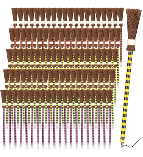 Yeaqee 100 Bolígrafos De Escoba De Bruja A Granel Coloridos