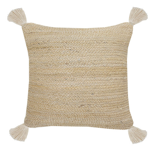 Lr Home Almohada Con Borlas De Yute Natural, 1 Unidad (paque