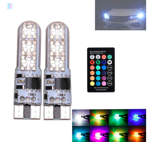 Lâmpadas Led Lanterna S10 Pingo T10 6 Smd Controle Muda Cor