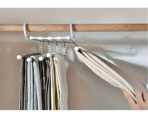 Imagen 3 de 9 de Perchero Colgador Plegable 5 En 1 Organizador De Ropa