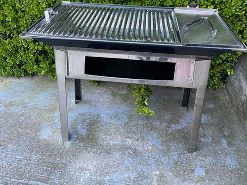 Asador Anafre  Todo Acero Inoxidable 100% + Pinza