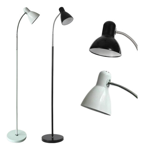 Luminária Chão 1,70m Pedestal Coluna Piso Abajur Bivolt 40w Cúpula Branco Estrutura Branco