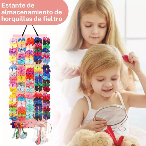 Porta Moños For Niñas,organizador De Lazos For Color Rosa