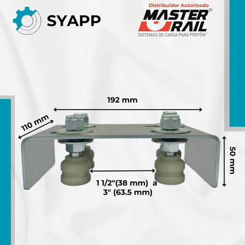 Porta Bulón Doble | Guía Superior Para Portón Master Rail