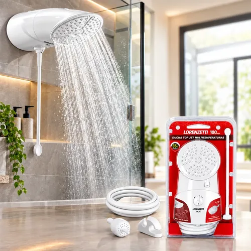 Chuveiro Ducha Top Jet Multitemperaturas - Lorenzetti Branco 220v 7500w