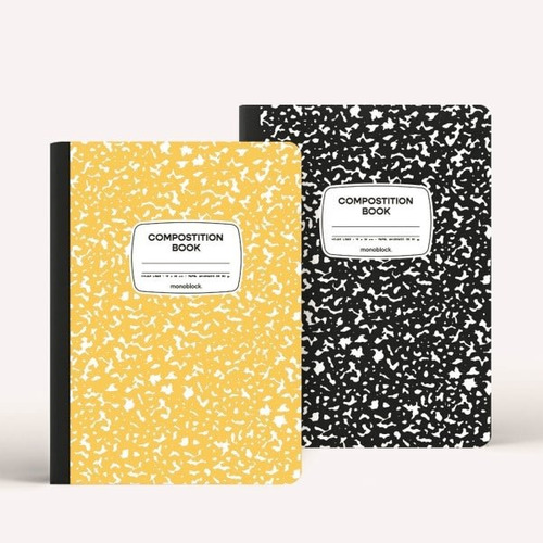 Libretas Grandes X2 Lisas - Compostition Black/yellow