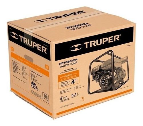 Motobomba Autocebante 4 X 4 A Gasolina 9 Hp, Truper. 17118