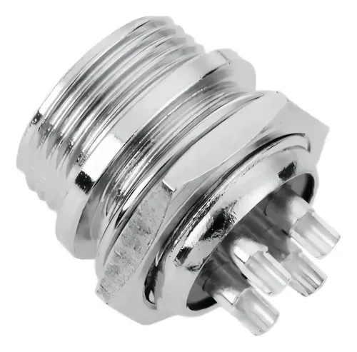 Conector Circular Gx16 4 Vias Macho/Fêmea Kit 2 Peças Metal ZX