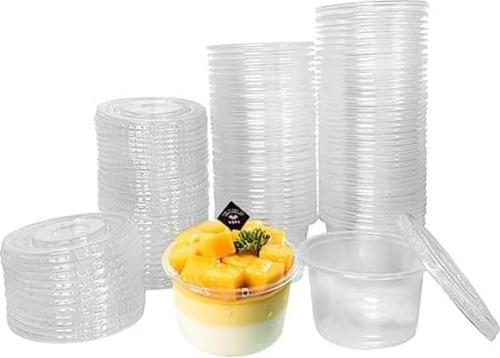 Ahxhwka 100 Vasos De Plástico Desechables De 8 Onzas Con Tap