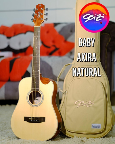 Violão Seizi Baby Akira Half Cutaway Natural Satin Com Bag