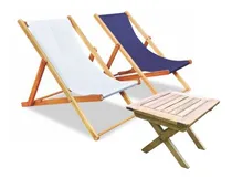 Comprar Juego 2 Reposeras + 1 Mesa Plegable Iberá Jardín Exterior