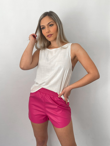 Top Musculosa Remera Escote Mujer Cuello Irregular Dama