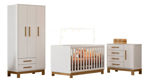 Quarto Infantil Completo Lion 4 Portas 6 Gavetas Branco