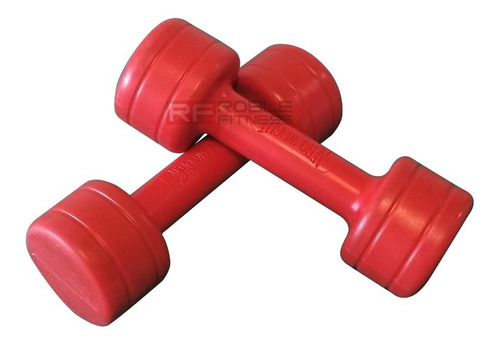 Imagen 3 de 5 de Mancuerna De Color 2 Kg Pesa Plastica Pvc Entrenamiento