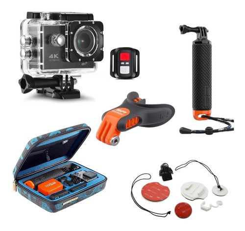 Kit Cámara 4k + Accesorios Surf Bastón Montura Tabla Y Boca