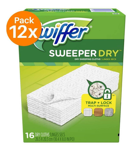 Swiffer Trapero Paño Seco Para Mopa Caja 12x16 Unidades