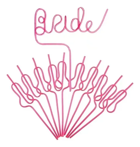 comprar Popotes Reutilizables Pack 11 Despedida Soltera Bride Rosas