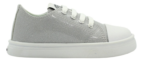 Zapatilla Niña Pu Gris Glitter Urbana Un Pasito A La Vez