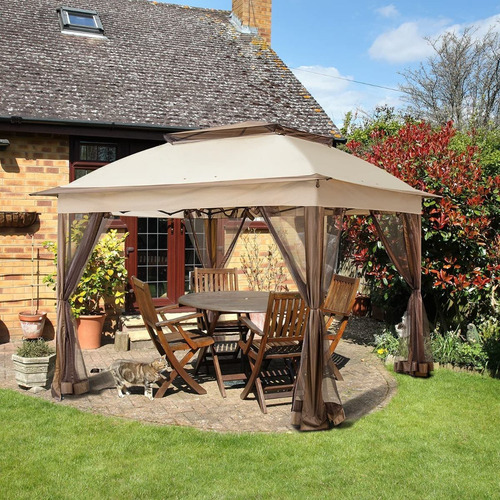 Carpa Toldo Gazebo Instantaneo 3x3 Bolsa Transporte Beige