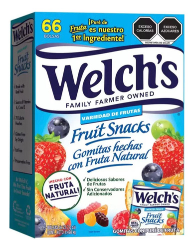 Gomitas Hechas Con Fruta Natural Welchs 66 Pzas De 22.7 G