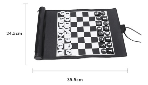 Para Roll De Chess Set Pu Mesa Backgammon Juego Portátil