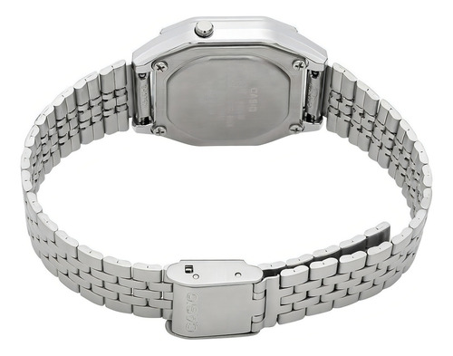 Reloj Casio LA680WA-1BDF vintage plateado para mujer, correa de color plateado