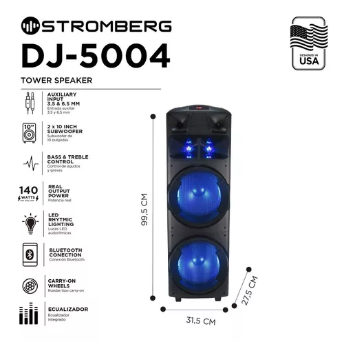 Parlante Torre Sonido Dj-5004 140 Watts Stromberg Bluetooth