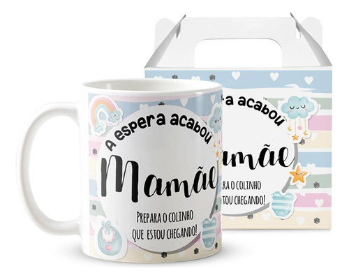 Caneca Presente Anúncio De Gravidez Gestação Para Família Mamãe