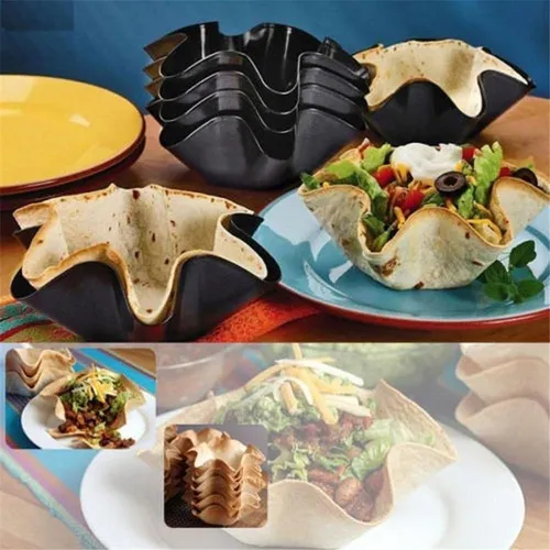Aqeenura Tortilla Pan Set - Tazón Antiestante De Taco Grande