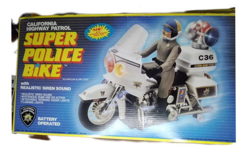 Super Police Bike Moto Patrulla Policia Vintage Antigua 1980