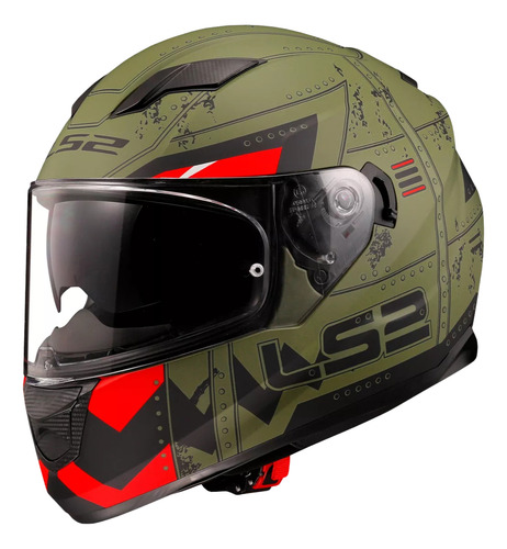 Casco Integral Ls2 Ff320 Stream Evo Max Original Verde Oscuro Lisa Xl