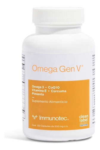 Omega Gen V Fórmula 5-en-1 | Omega-3 Con Epa & Dha + Coq10