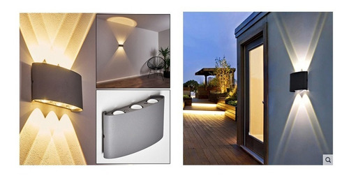 Imagen 4 de 6 de Aplique Pared 6 Led Luz Cálida Decoración Interior-exterior