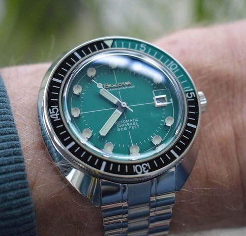Relógio Bulova Oceanografo Masculino 96b322 Automático Verde