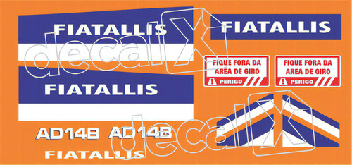 Adesivos Trator De Esteira Compatível Com Fiatallis Ad14b Cor Adesivo Emblema Gráfico 14b