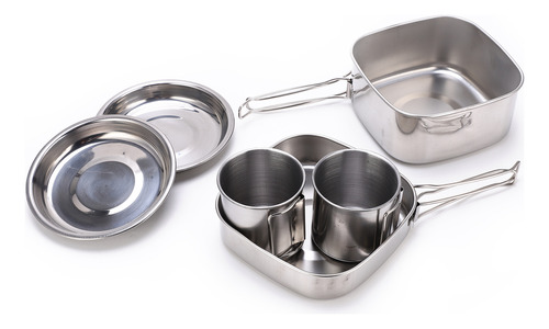 Set De Cocina, 6 Piezas, Artículos Para Acampar, De Acero In