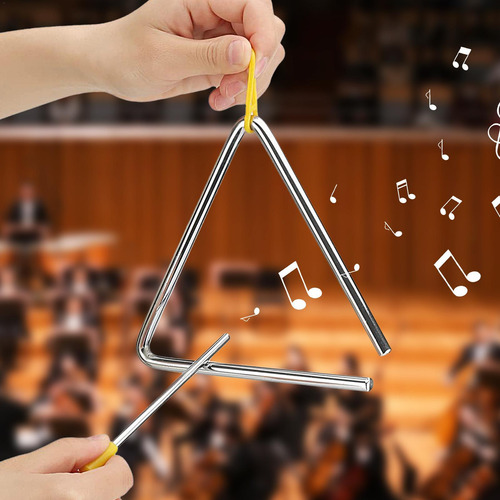 Triángulos De Acero Rítmico Percusión Manual Triangular Bati