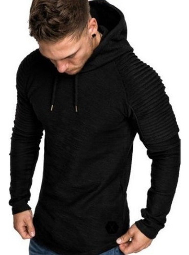 . Playera Hombre Manga Larga Con Capucha Slim Fit Moda