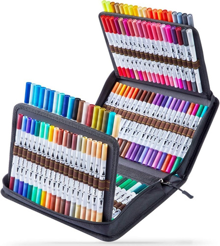 Imagen 1 de 9 de 120 Marcadores Ohuhu Doble Punta P/ Caligrafia + Estuche