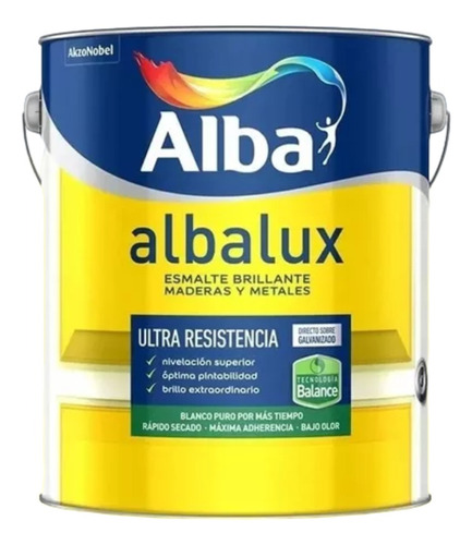 Albalux Esmalte Sintetico Al Agua Negro Brillante 1 Lts