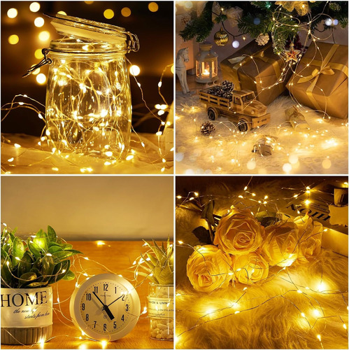 Luces De Hadas Con Pilas Luces De Cadena 2m 20led 15pzs Blanco Cálido Y De Color Navidad Decoracion Series Luces Cortina De Luz